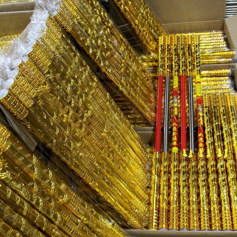 如意金箍棒伸缩不锈钢金属实木龙头棒齐天大圣孙悟空成人儿童玩具