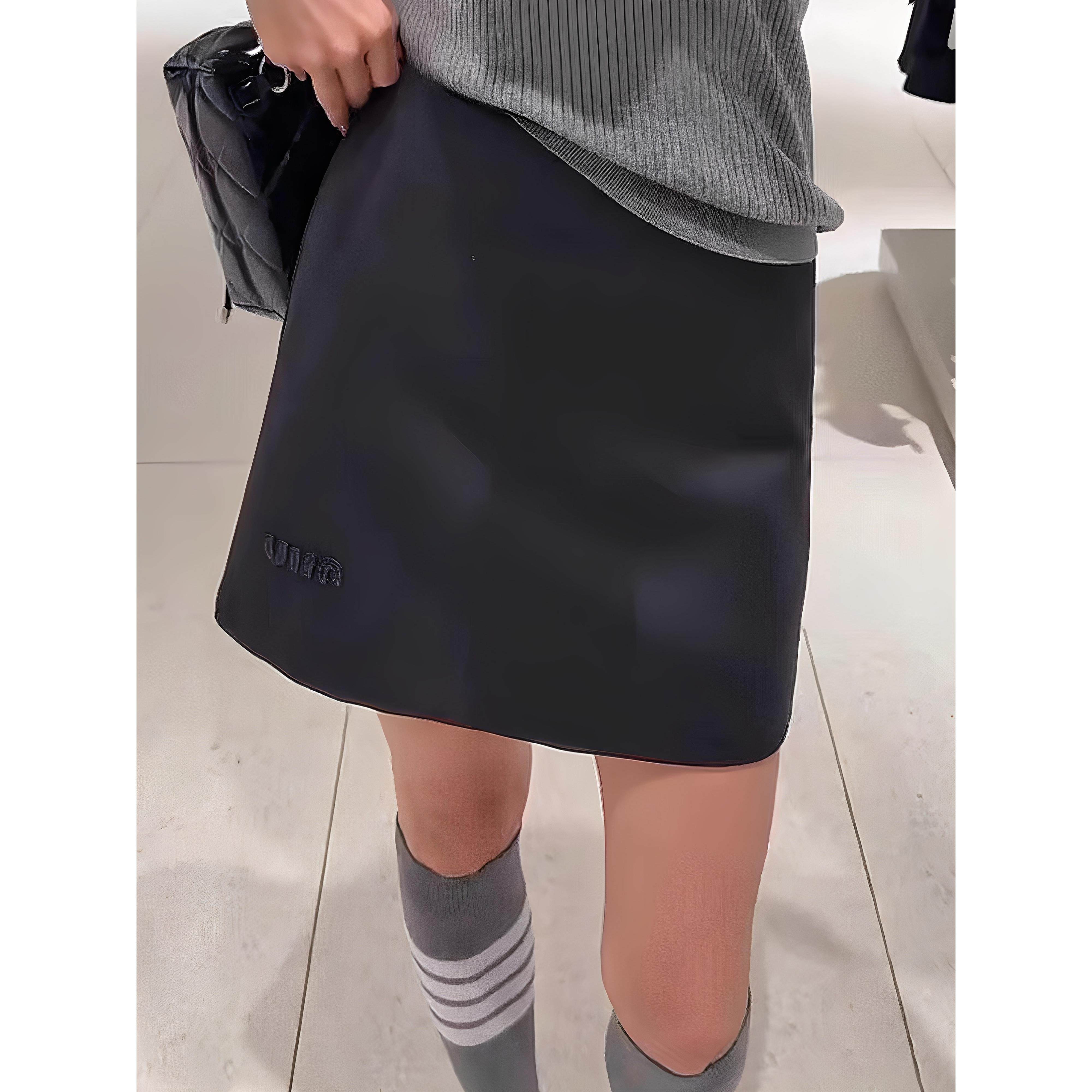 法国Rouje Dsyle西装短裙女士小个子大码胖mm显瘦防走光A字包臀裙