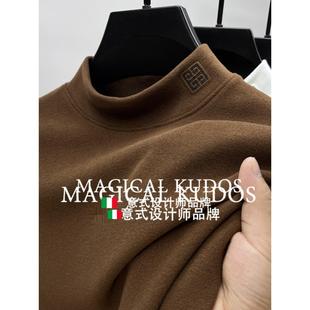 MAGICAL KUDOS保暖德绒半高领打底衫长袖t恤男秋冬季加绒加厚内搭