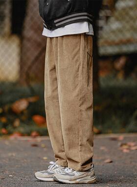 【日系复古】Ander Jurnal男灯芯绒束脚休闲春秋抽绳工装收脚长裤