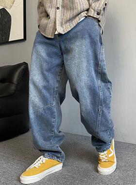 Home Daily 这个靛蓝色~特别！秋季美式休闲覆古直筒宽松牛仔裤男