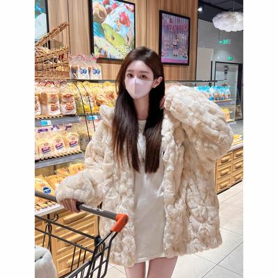 羊羔毛绒外套女2025年冬季新款海宁皮草加厚保暖泰迪熊毛毛大衣