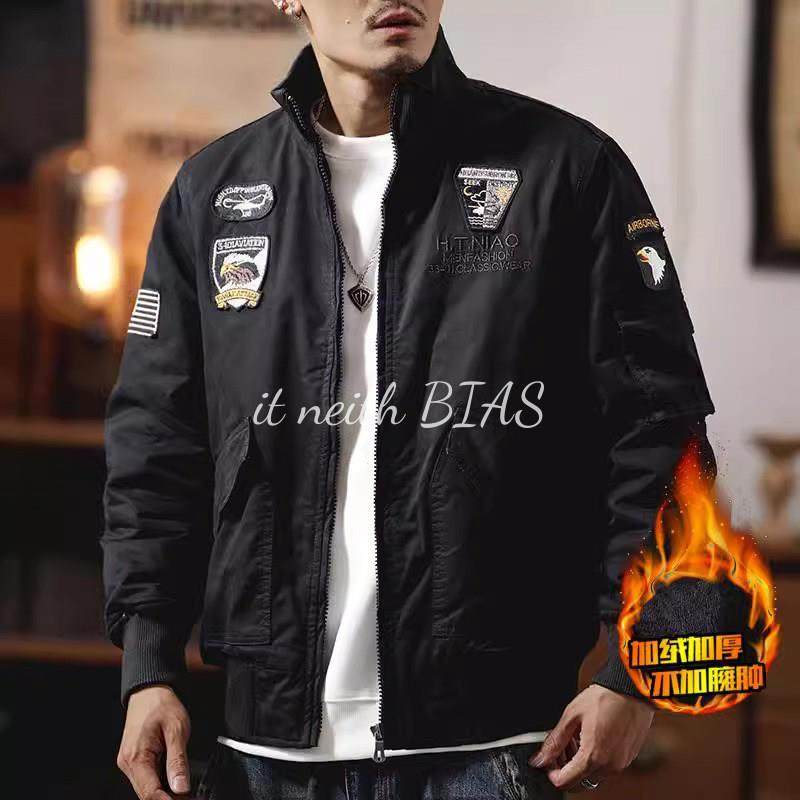 it neith BIAS美式加绒工装外套男士冬季潮牌加厚飞行员夹克棉衣,男装,大码上装,淘宝优惠券,粉丝福利购,淘宝优惠卷
