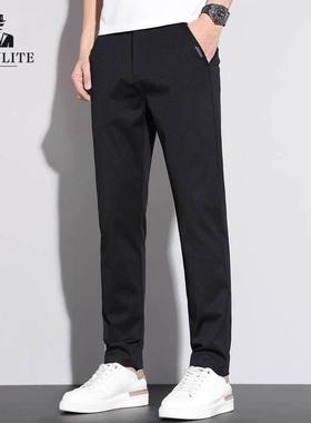 FALVLITE法莱罗易2025春秋款男士休闲裤商务黑色西裤宽松直筒长裤