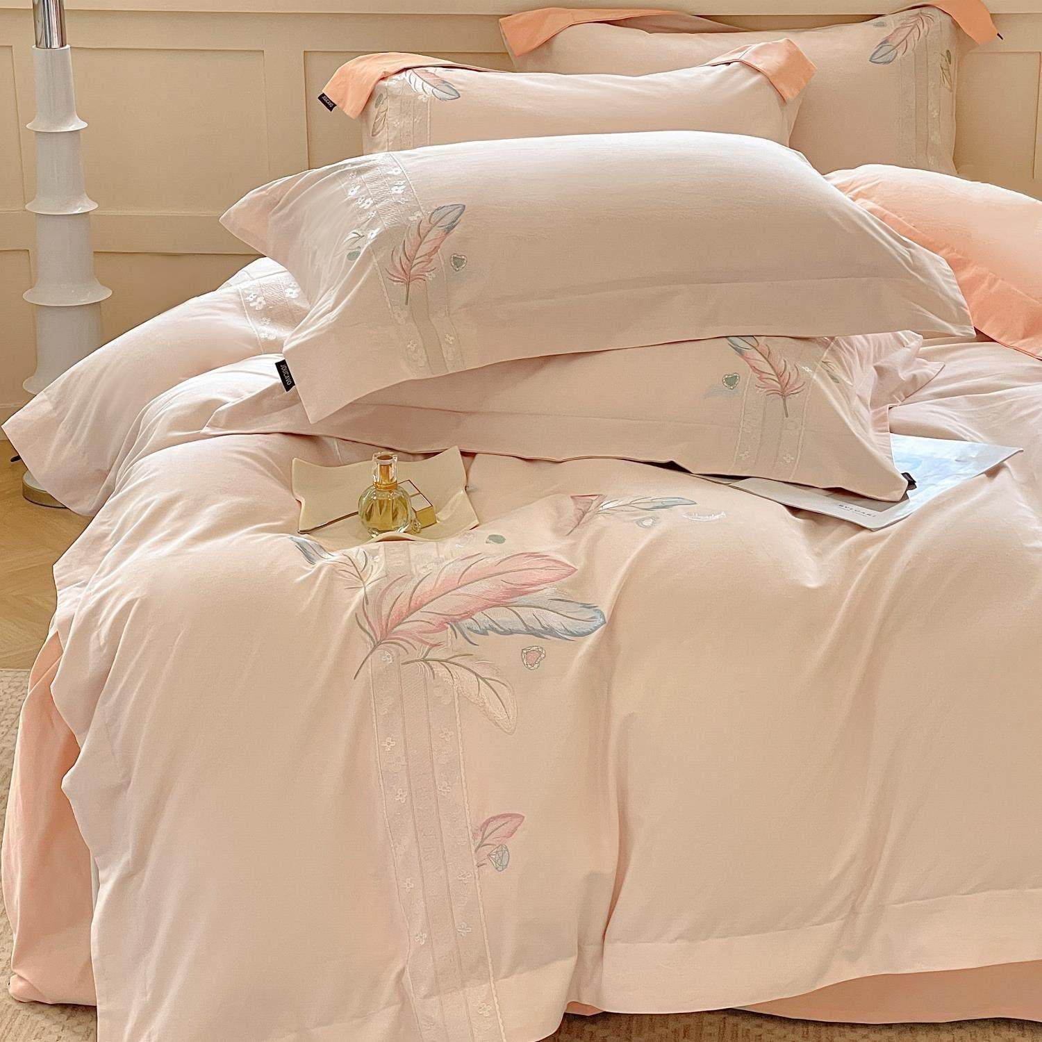 A类秋冬加厚母婴级磨毛全棉四件套100%纯棉刺绣被套床笠床上用品4,床上用品,学生床品套件,淘宝优惠券,粉丝福利购,淘宝优惠卷