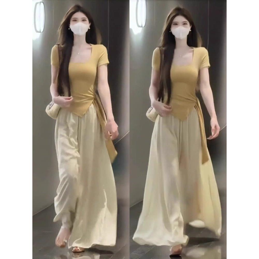 日系夏日绝美穿搭一整套多巴胺气质上衣轻奢高级感女人味套装裙裤