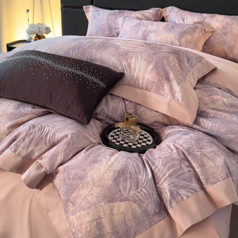 A类轻奢风母婴级200S长绒棉四件套全棉纯棉床单印花被套床上用品4,床上用品,学生床品套件,淘宝优惠券,粉丝福利购,淘宝优惠卷