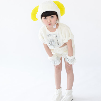 元旦儿童小羊演出服羊羊舞蹈服动物服装中小学生羊表演服饰喜羊羊