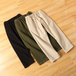 日系锥形Chino休闲裤 裤 男 复古宽松直筒阔腿工装 重磅加绒保暖美式
