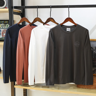 优质长绒棉基础百搭美式 T恤衫 秋季 纯色打底休闲长袖 男士 线下398