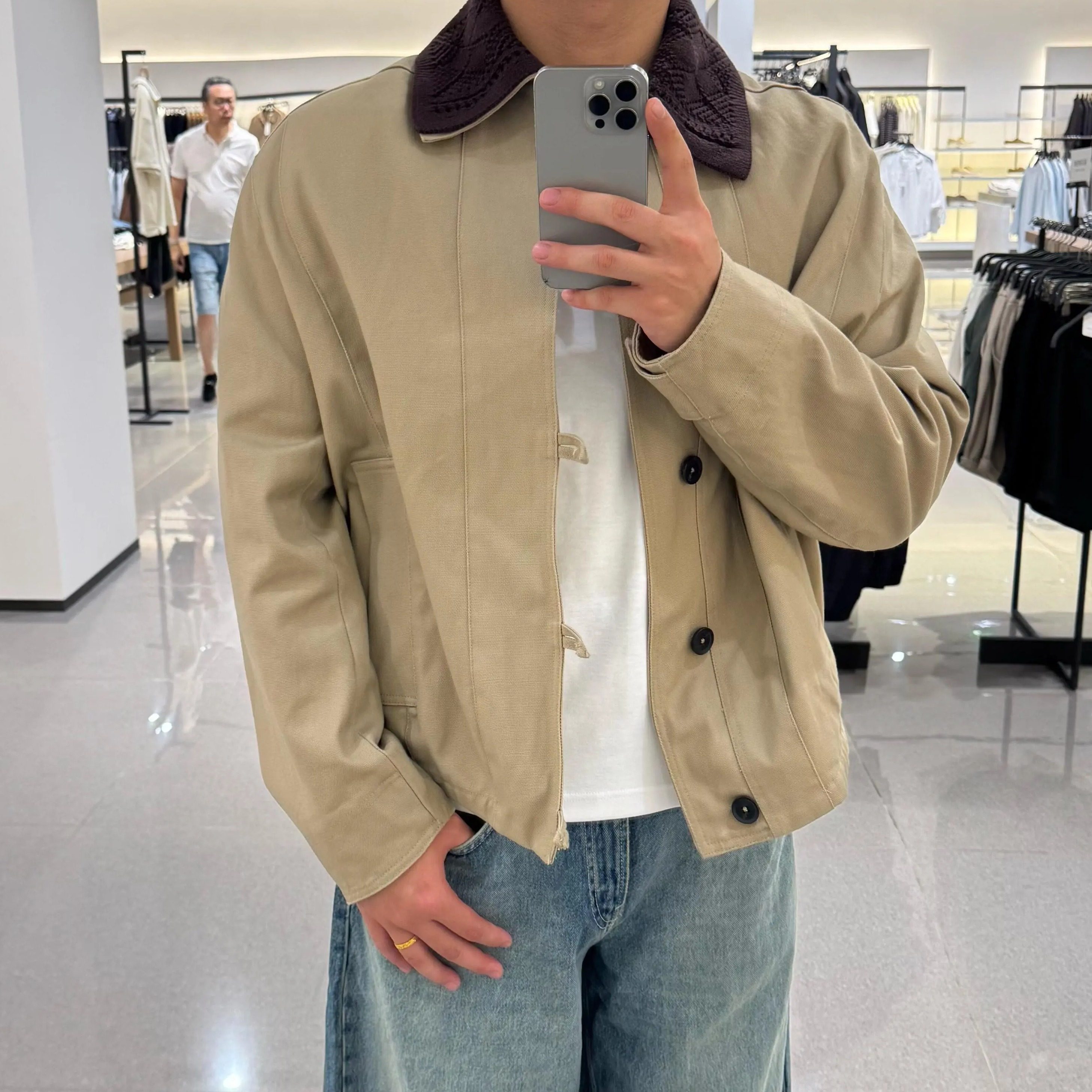 复古钩针翻领休闲夹克外套