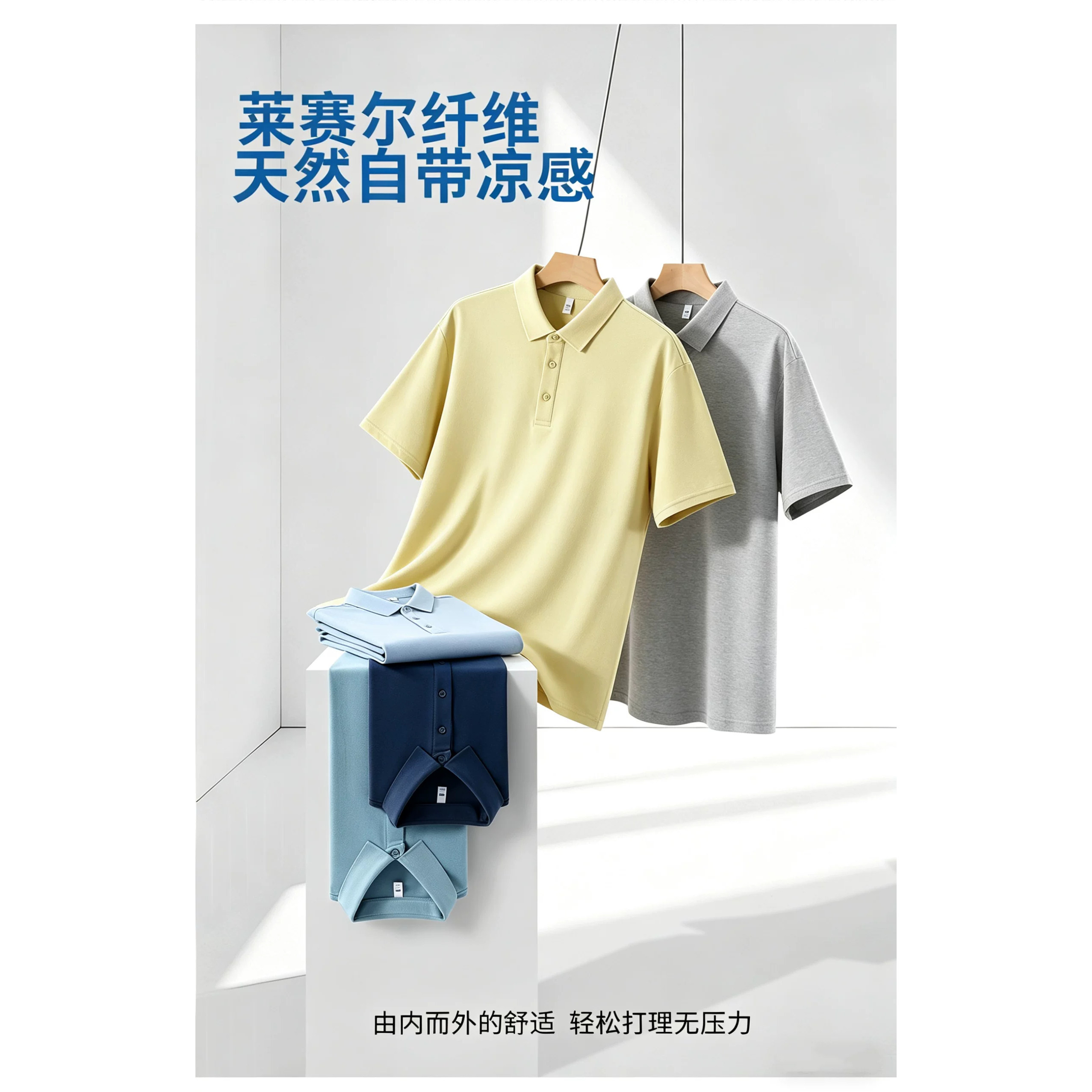 清凉透气！舒适升级！夏季新款男士通勤休闲纯色百搭短袖POLO衫