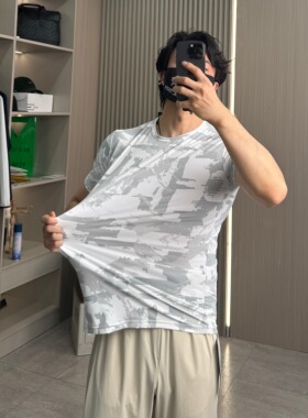 Runnning运动系列！冰丝小雨点！男士夏季户外速干透气迷彩短袖T