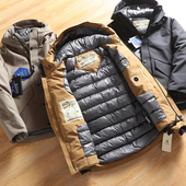 芬兰599欧 90白鸭绒石墨烯发热锁温户外加厚男士 羽绒服冬夹克外套