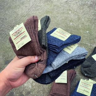 纯棉舒适透气男袜A332 秋冬中筒袜子 日单外贸货 加厚款