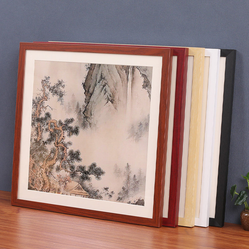 实木国画书法十字绣钻石画框装裱圆角正方形相框50定制外框架挂墙,家居饰品,相框/画框,淘宝优惠券,粉丝福利购,淘宝优惠卷