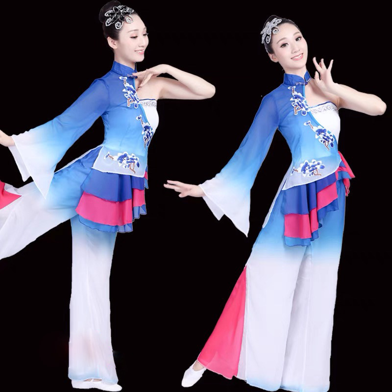 古典舞演出服女民族秧歌服风酥雨忆舞蹈服扇子舞伞舞练功舞蹈中式