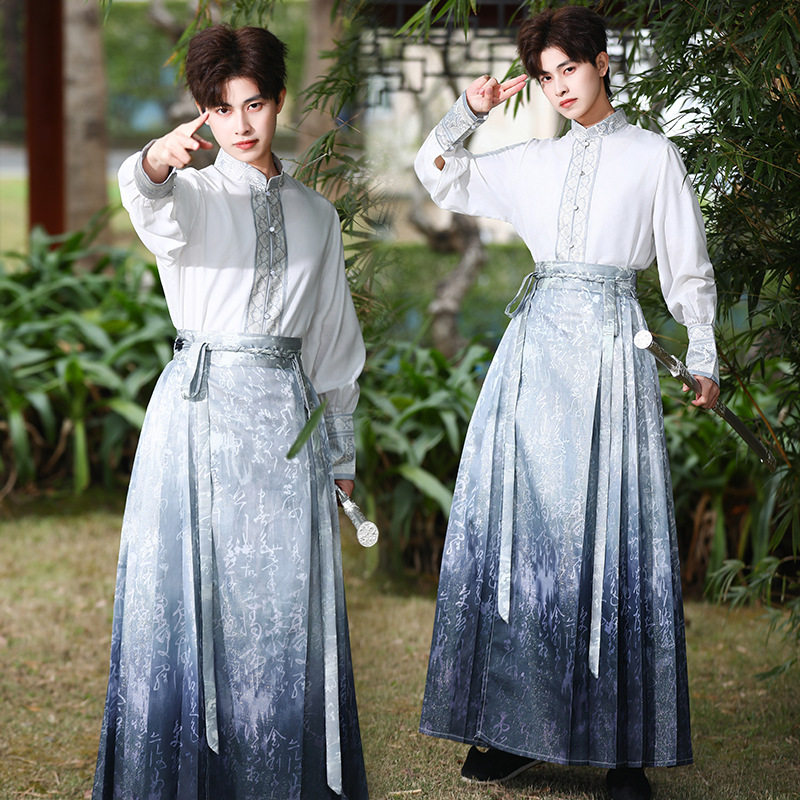 实拍国风汉服 汉元素刺绣花长袖上衣