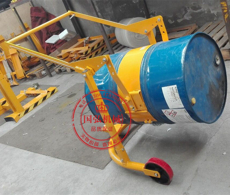 促销国弘 油桶倾倒车倒料车350KG机械旋转式手推翻转车搬运车HD80