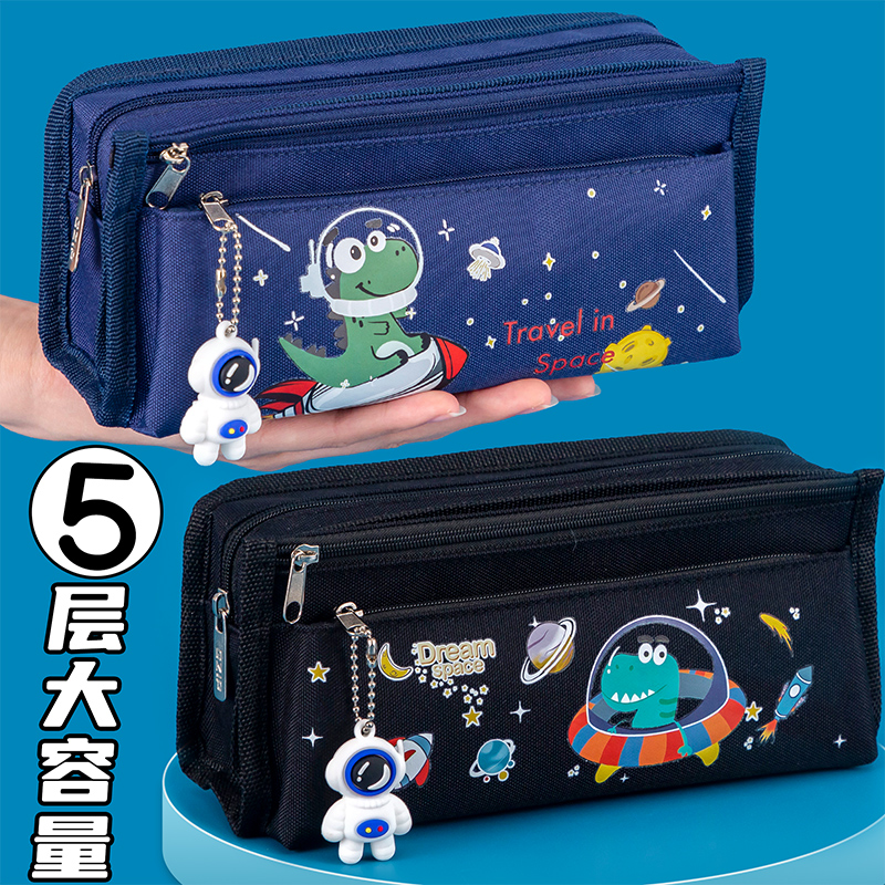 可爱卡通帆布大容量铅笔袋耐脏
