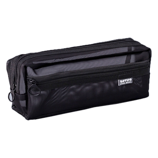 双层透明尼龙网纱笔袋考试专用立体多层分层大容量文具袋简约ins风日系高颜值女孩男生初高中生小学生铅笔盒