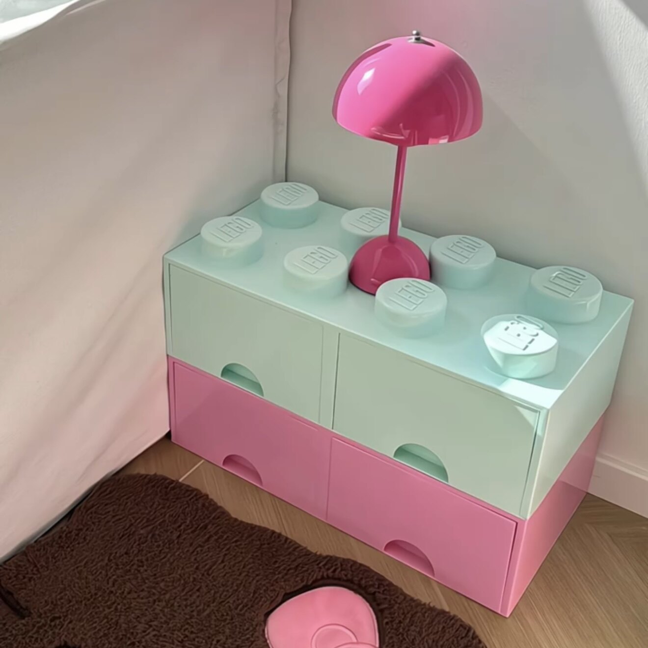 多巴胺积木收纳箱家用抽屉式玩具收纳盒可拼搭叠加高颜值床头柜子