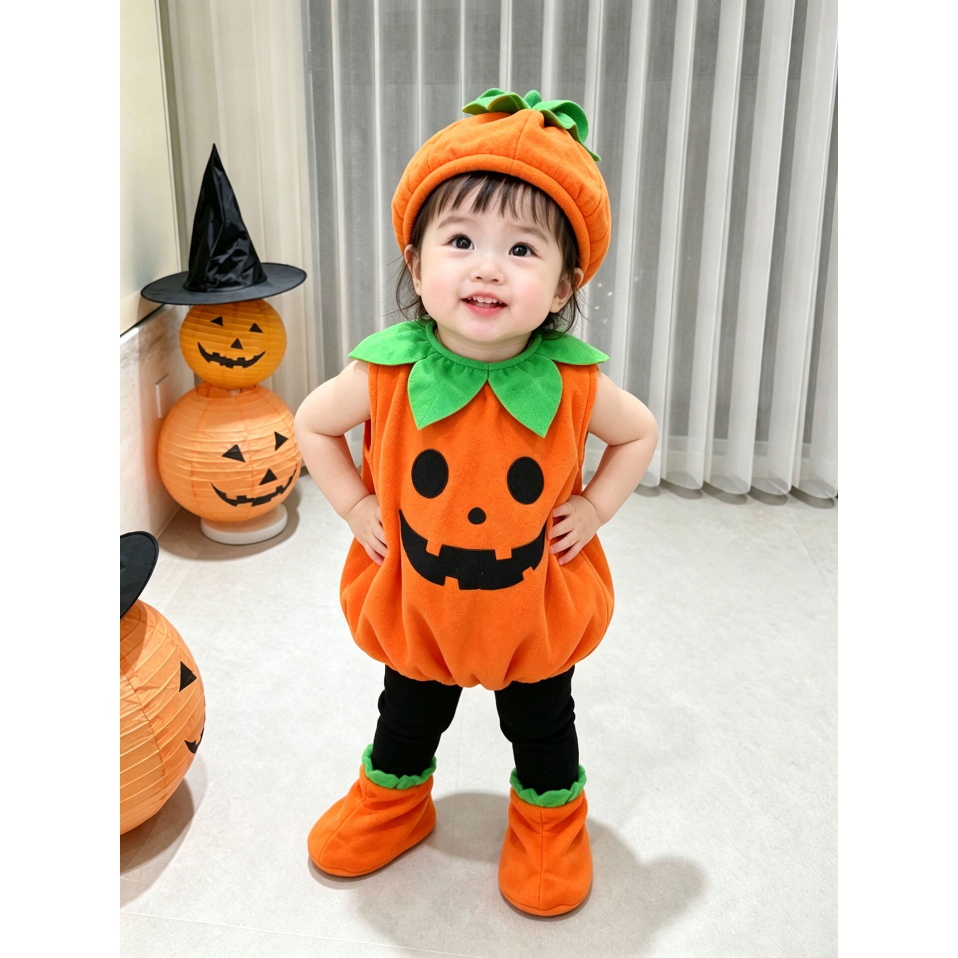 万圣节cosplay服饰儿童南瓜服幼儿园男女童搞怪装扮衣服拍照道具