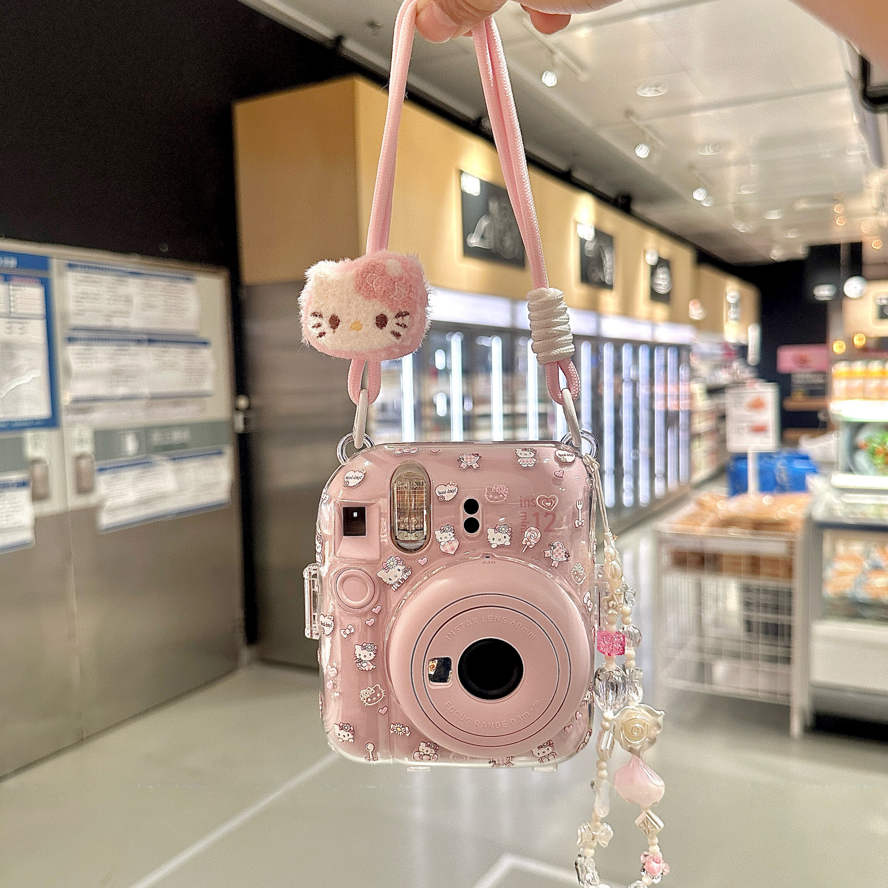 拍立得mini12/11/SE透明水晶保护壳可爱挂绳适用富士相机的保护套