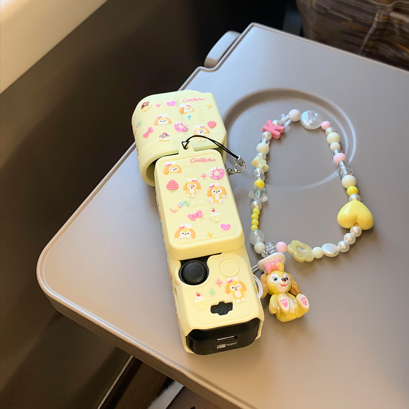 适用大疆pocket3保护壳可爱饼饼装饰硅胶防护配件云台相机保护套