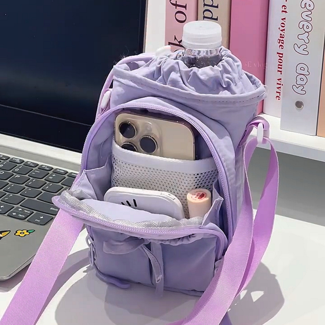 多巴胺学生小挎包爬山手机包包女款旅行包防水户外运动骑行水杯包