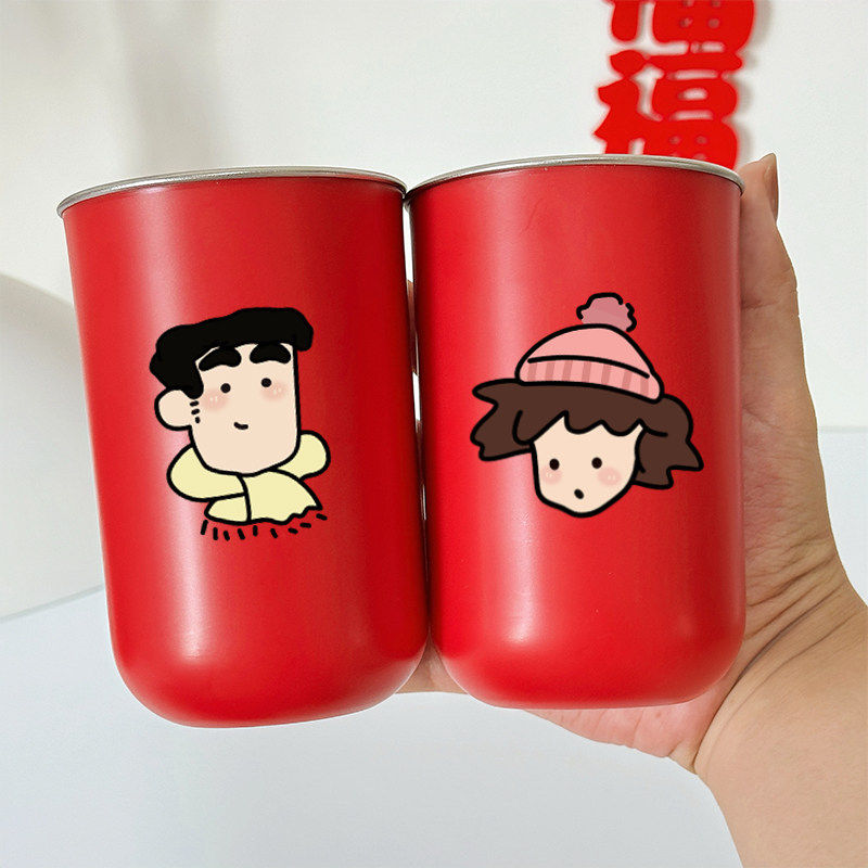 牙杯结婚一对2025新款陪嫁情侣新婚用红色洗漱杯牙缸牙刷杯陪嫁用