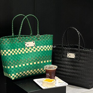 M家咖啡店同款大容量手工编织包菜篮子包沙滩托特包手拎包包女