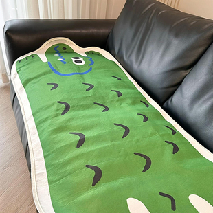 可爱鳄鱼沙发垫夏用固定防滑2025新款 盖布冰凉坐垫 冰丝凉席夏天款