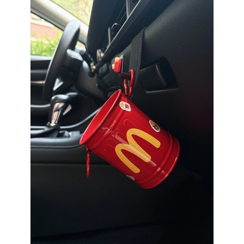 麦当劳车载垃圾桶汽车内用高级感创意可挂式前后排通用卡通收纳桶