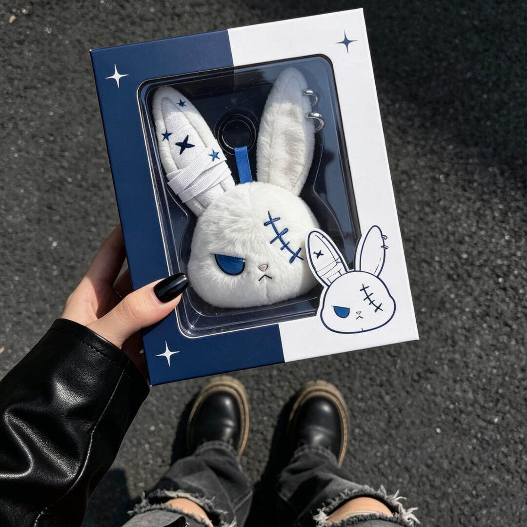 暗黑兔兔挂件潮玩钥匙扣包挂高颜值毛绒公仔娃娃送朋友生日礼物