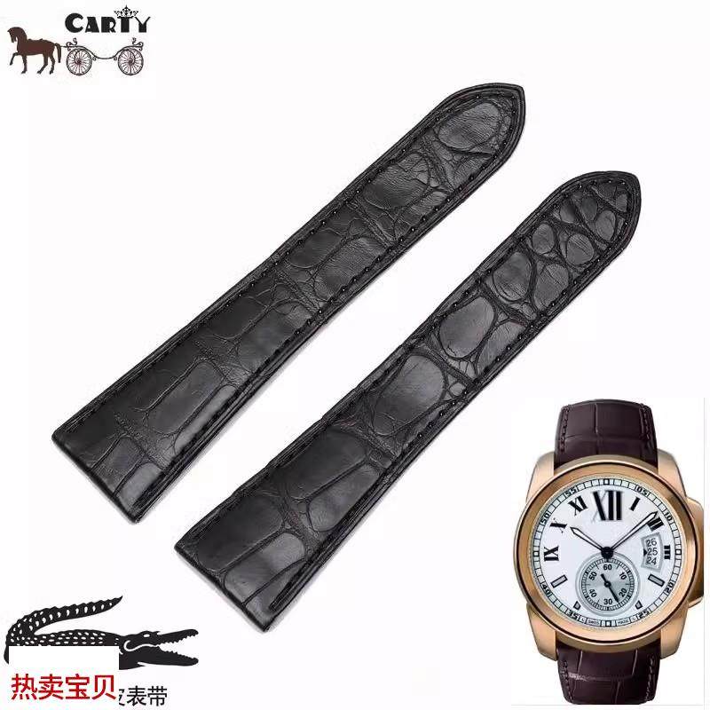 适用原装carty真皮美洲鳄鱼皮表带卡地亚24mm手表配件卡历博Calib