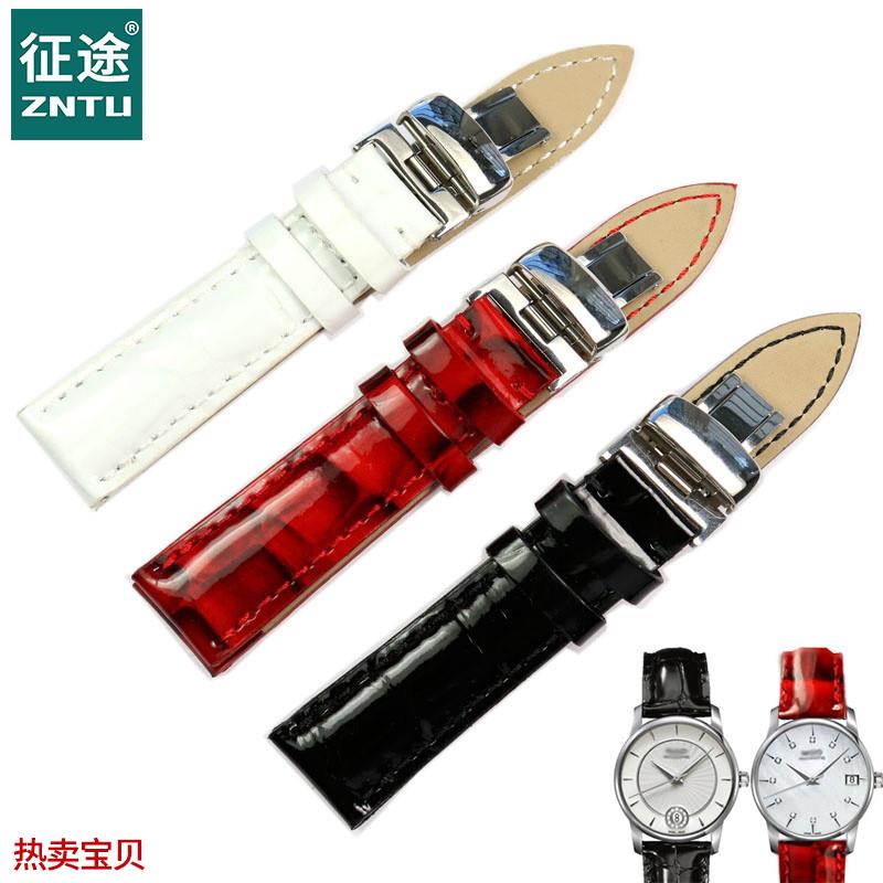 适用原装美度贝伦赛丽M007女款MIDO表带亮光M007.207A真皮手表带1