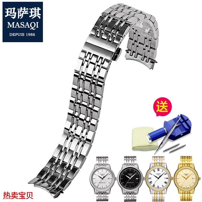 适用原装适合天梭新卡森T085钢带T085.410AT085.407钢表带