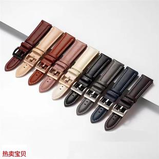 适用原装FOSSIL化石表带小牛皮真皮手表带182022MM平直男女薄柔软