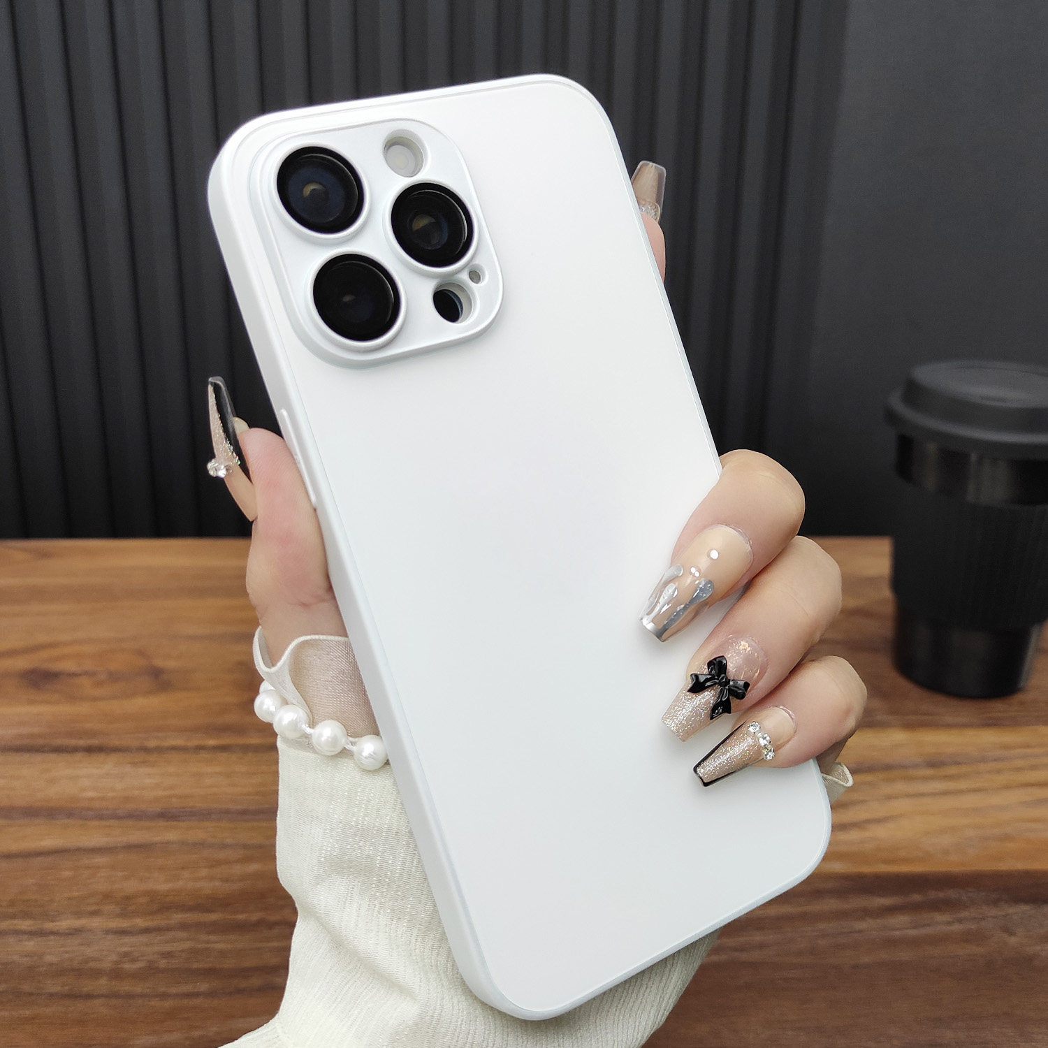 适用苹果17手机壳iPhone16ProMax钢化玻璃13Pro磨砂玻璃14全包超薄防摔12AG硅胶直边11自带镜头膜15星光白B07