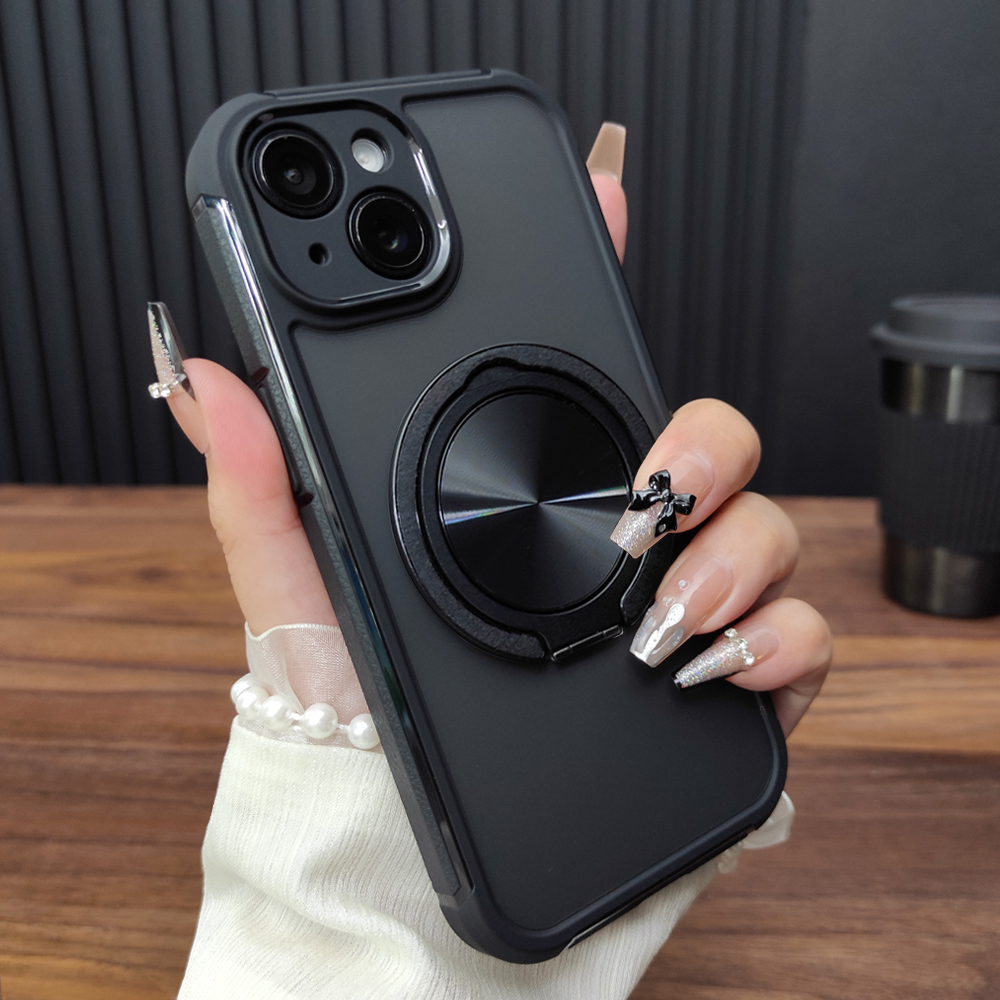 适用苹果磁吸旋转支架手机壳15PROMAX磨砂14全包iphone13硅胶12折叠支架11/XSMAX肤感XR透明防摔保护壳碳纤维