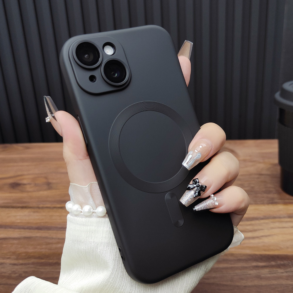 适用苹果16手机壳iPhone15ProMax自带玻璃镜头膜14Plus哑光电镀13防摔全包软壳12磨砂保护套时尚B26