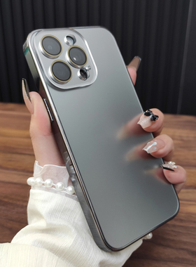 适用苹果17手机壳iPhone16ProMax自带镜头膜15Pro亚克力14全包13超薄防摔12AG磨砂电镀11时尚简约保护壳A22