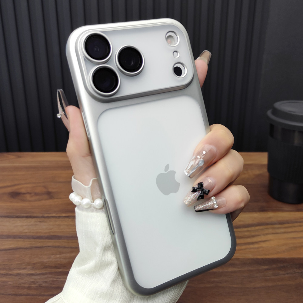 适用苹果17ProMax手机壳iPhone16玻璃镜头膜15Plus肤感磨砂14超薄硬壳13防摔哑光电镀12新款保护套D13