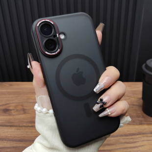 适用苹果17手机壳iPhone16ProMax肤感磨砂14磁吸充电13硅胶防摔12新款 全包15保护套简约简约D03