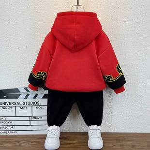 中国风卫衣宝宝过年；；；&r 男童加绒加厚 儿童汉服拜年服童装 新品