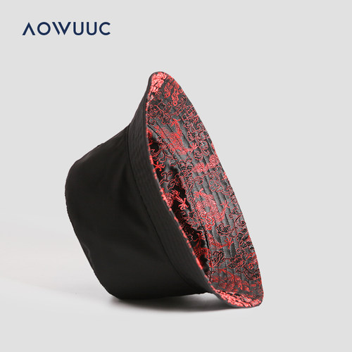aowuuc双面渔夫帽刺绣街头夏季