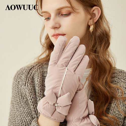 aowuuc手套女士秋冬开车骑行全指