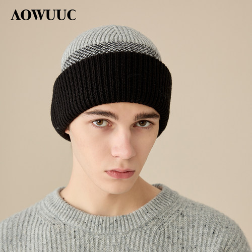 AOWUUC秋冬季保暖羊毛针织帽