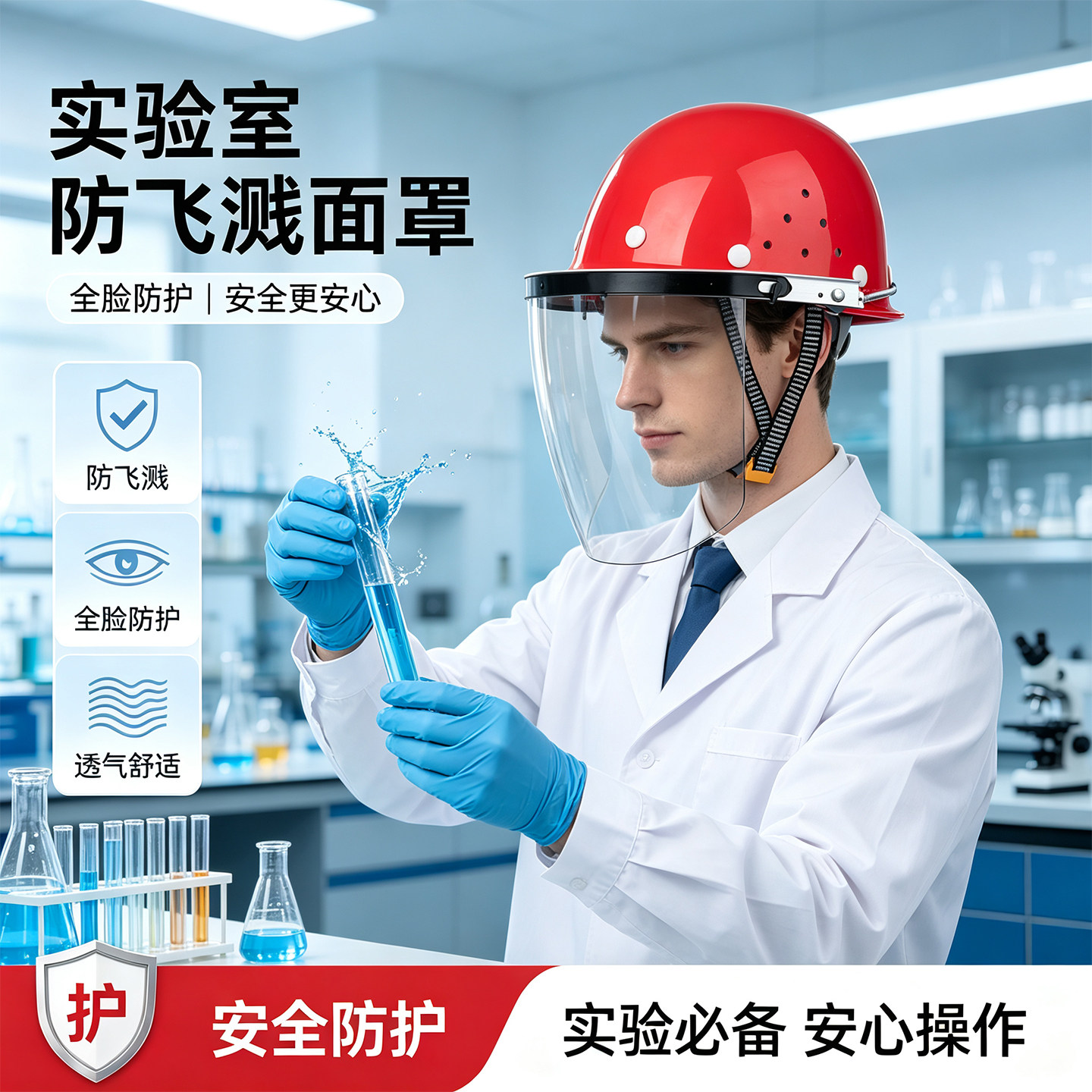 耐酸碱面罩防酸耐化工实验室飞溅